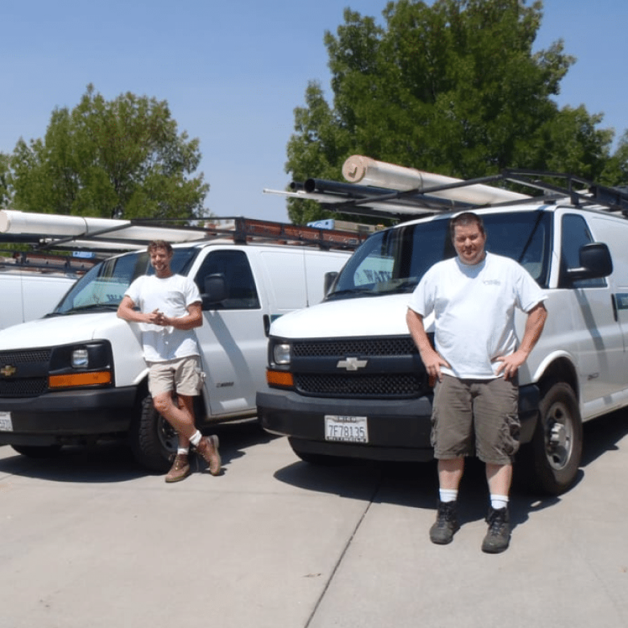 Professional plumbing company van parked in Biggs, CA